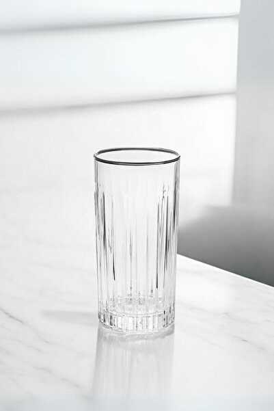 RCR Timeless 6'lı Platin Rimli Meşrubat Bardağı Seti 440 ml