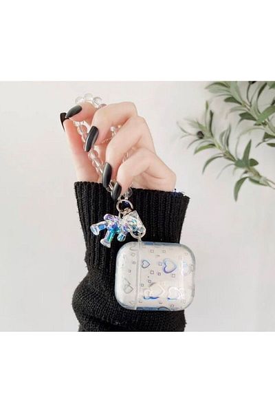 daystar Airpods 1-2. Generation Compatible hologram heart patterned transparent headphone case
