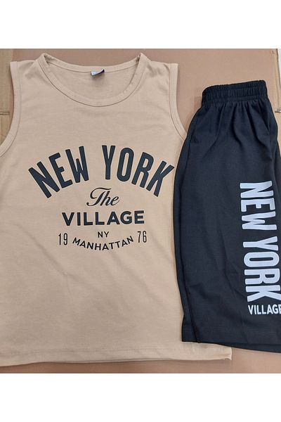 Terry Boy's Combed Cotton Suit - Strappy Shorts