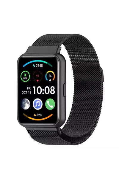 CONOCER حزام حزام مغناطيسي مطرز بشبكة معدنية متوافقة مع ساعة Huawei Watch Fit 2