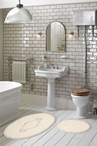 Alanur Home Alanur Zümra Luxury Cotton Appliqued Oval Bathroom Set Set of 2 Cream
