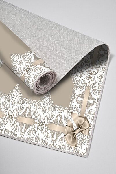 Alanur Home Alanur Trend Non-Slip Base Digital Bathroom Set Kt450 Mink