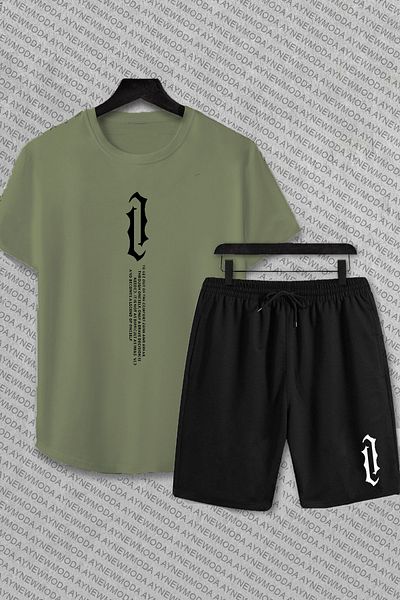 BETİLİNA Oversize Black Printed T-shirt and Shorts Set