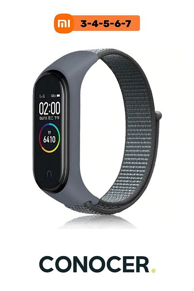 CONOCER Xiaomi Mi Band 3-6 - حزام حبل منسوج عالي الجودة