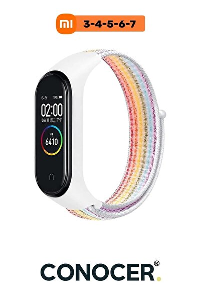 CONOCER Xiaomi Mi Band 3/4/5/6/7 Uyumlu Hasır Dokuma Yüksek Kalite Kordon Kayış