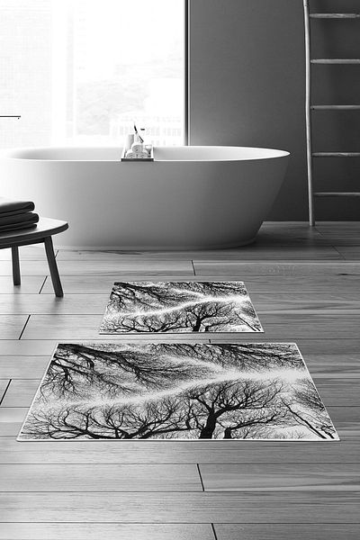 Alanur Home Alanur Trend Non-Slip Base Digital Bathroom 2-Piece Toilet Set Kt449 Black