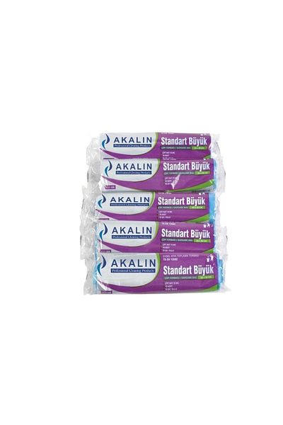 Akalın Professional Cleaning Products Standard Large Blue Garbage Bag 5 Rolls 65 X 80 Cm
