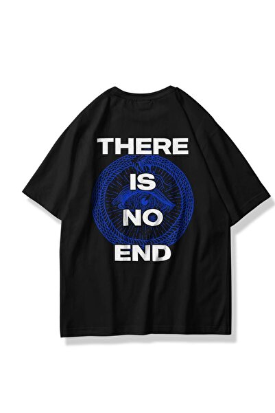 FECCY Tricou Oversize Unisex Fără Sfârșit Negru