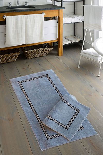 ALANUR Home Royal Jakuar Cotton Bathroom Σετ Τουαλέτας 2 τεμαχίων Γκρι