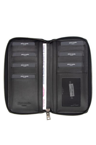 Pierre Cardin Unisex Black Leather Wallet - Analin A11056