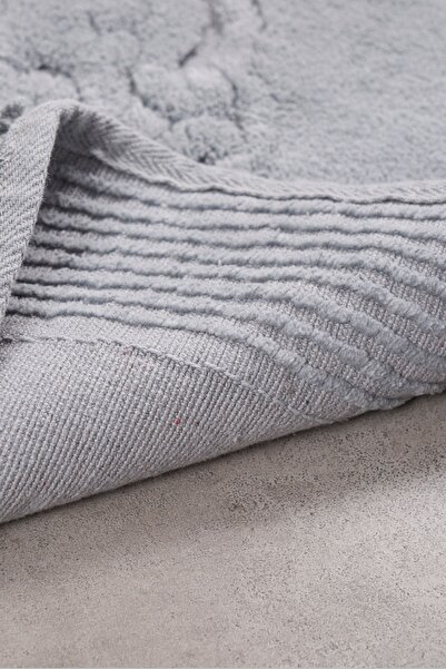 Alanur Home Salina Oval Cotton Makarnalı 2 Li Paspas Gri