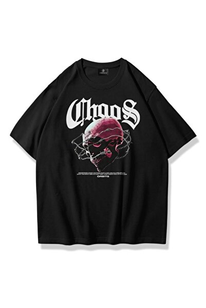 FECCY Tricou Oversize Unisex Chaos Negru