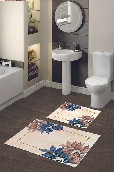 Alanur Home Alanur Trend Non-Slip Base Digital Bathroom 2-Piece Toilet Set Kt420 Cream