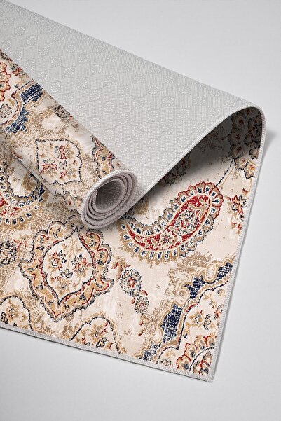 Alanur Home Alanur Trend Non-Slip Base Digital Bathroom Set Kt446 Cream