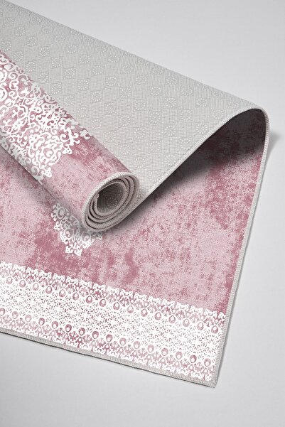 Alanur Home Alanur Trend Non-Slip Base Digital Bathroom Set White Powder