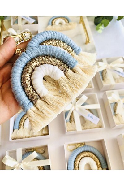 MAMORİ Macrame Rainbow Gift Keychain 20 Pieces
