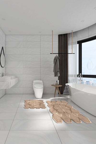 ALANUR Set de baie din 2 piese tăiat cu laser narcise St 210145 kr