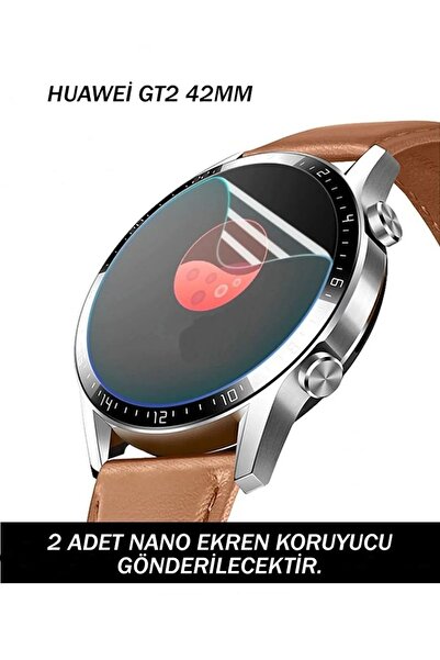 CONOCER Huawei Watch Gt 2 (42mm) Uyumlu (2 Adet) Ekran Koruyucu Nano Jelatin