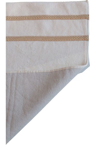 ALANUR Milano Jakuar Cotton Bathroom 2-Pece Σετ Τουαλέτας Κρέμα
