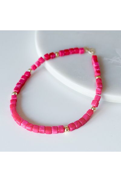 CHARMLUCKY Bead Cube Cube Bead Necklace