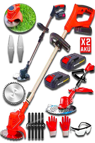 DOZZER Alman 798 Vf  25 Ah Karbon Motor 2x Akülü Akülü Şarjlı Kenar Ot Çalı Çim Biçme Tırpan Makinesi