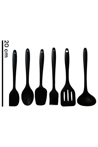 Multiamo 20 Cm Mini Size - 6 Piece Heat Resistant Silicone Ladle and Spoon Set