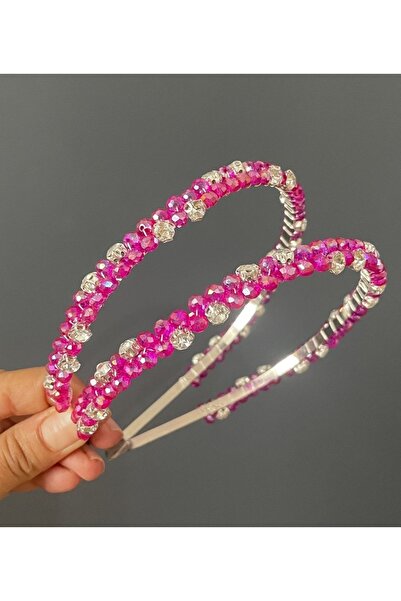 DesaAccessories Tamamen El Yapımı İkili Kristal Taç, Nişan Kına Düğün Abiye Tacı