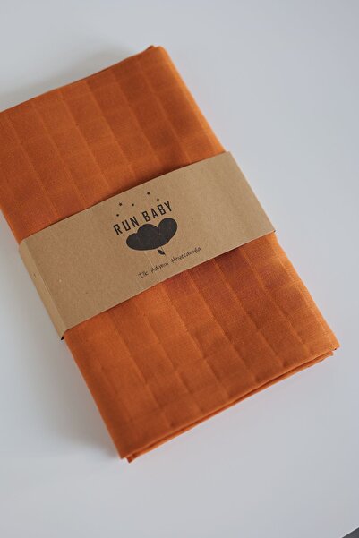 runbaby 75x75 cm 100% Cotton Baby Muslin Blanket - CINNAMON