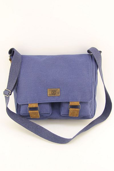 HNB Τσάντα φορητού υπολογιστή από καμβά Indigo Blue Waterproof Postman Business School Χαρτοφύλακας (ΔΩΡΟ ΧΕΡΙΟΥ)