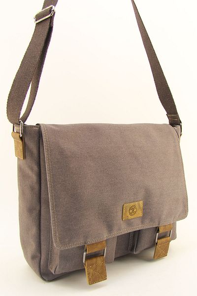 HNB Canvas Brown Waterproof Postman Business School Briefcase Laptop Bag (WITH HANDBAG GIFT)