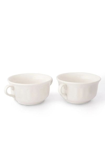 Güral Porselen 4 PCS 11 Cm Porcelain Double Handle Soup Container