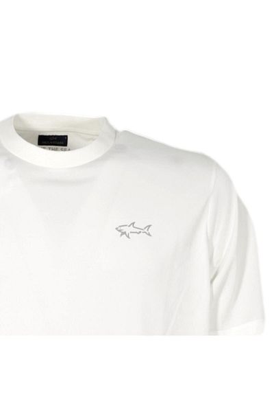 PAUL&SHARK Men's Brand Logo Short Sleeve Round Collar Ecru T-Shirt24411095-010