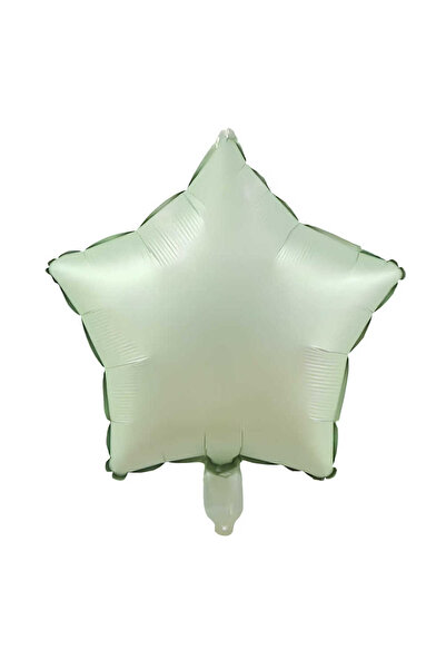 aşkın concept Nil Yeşili Okaliptus Pastel Yıldız Folyo Balon Retro  18 inç 45 cm