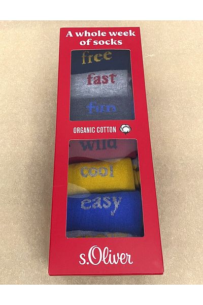 s.Oliver Organic Children's Socks with Slogans "Set of 7"