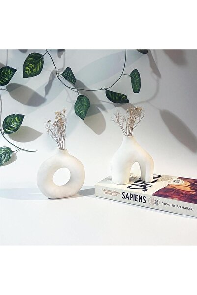 Havalı Tasarım İskandinav Mini Bohem Beton Vazo Seti