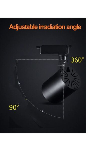 GÜVEN LİGHT 4 Lü Set Siyah Kasa Ray Spot 1 Metre Ray Dahil Ultra Beyaz Işıklı Ray Spotlu Led Işık