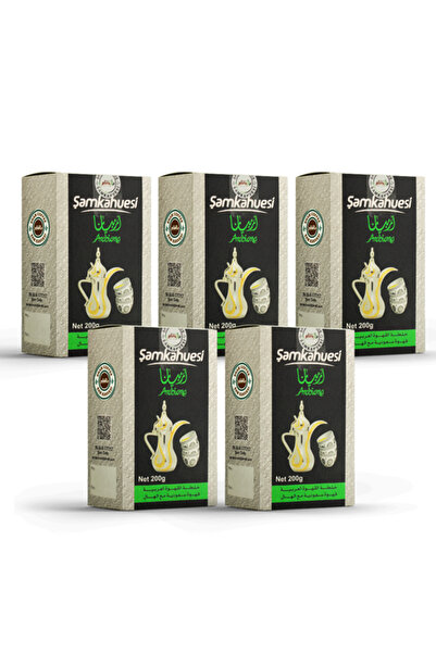 Şam Kahvesi Kakule Ve Safran Ile Yeşil Arap Kahvesi 200 gr X 5 Paket