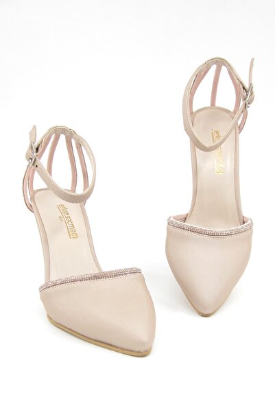 Erkan Saçmacı Martina Stoned Satin Evening Dress Shoes - 9 cm