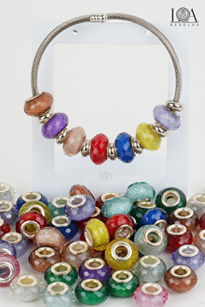 LANDOFACCESSORY Renkli Charm Boncuk - 7 Adet - Bileklik - Kolye - Aksesuar - ...