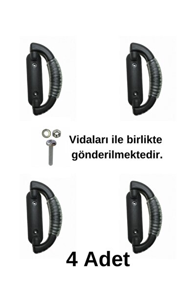 GUZIDEN - 4 Adet Siyah Valiz Kulpu - Kaliteli Valiz Sapı Ve Vidaları Ile Bera...