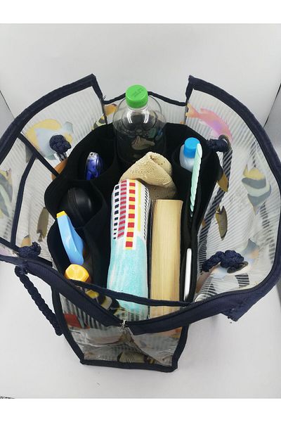 Marjinal Black Beach Bag - Organizer Inside