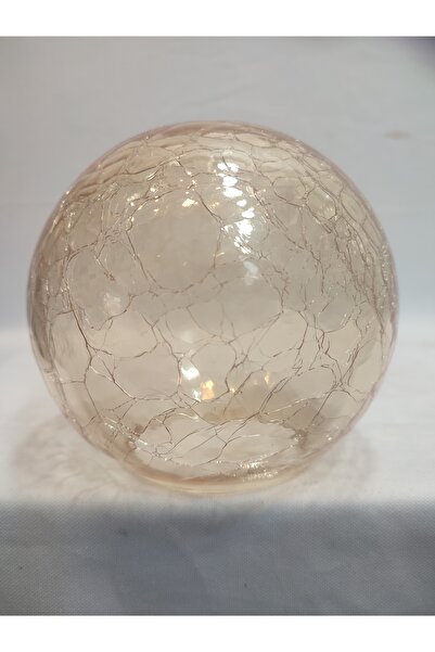 KUĞULU Glob Avize Camı Bal Renkli Çatlatılmış Desenli (ÇAP: 15.00CM-DUY YUVAS...