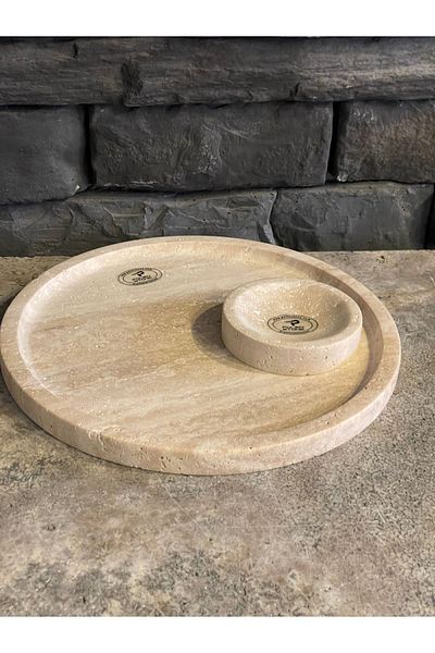 Polen Stone Natural Travertine Stone Engagement Tray - Presentation and Promise Gift