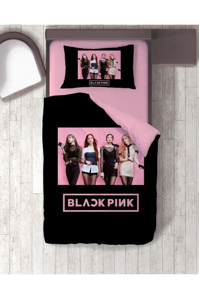 hediyechy Gift Duvet Cover Black Pink Printed Single Duvet Cover Set Without Sheets