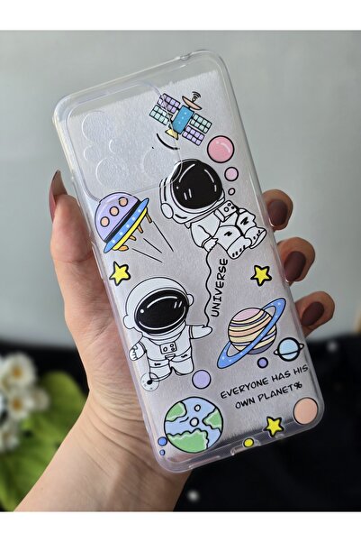 SUPER FRAME Xiaomi Redmi 12C Uyumlu Baskılı Şeffaf Telefon Kılıfı