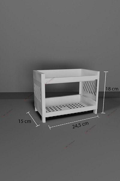 Alacarte Ράφι Λευκό - Διπλό Σετ Organizer 2 τεμαχίων, για κουζίνα και σπίτι, Organizer πολλαπλών χρήσεων