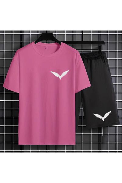 HOFFNUNG Full Short T-Shirt Shorts Wing Printed Set