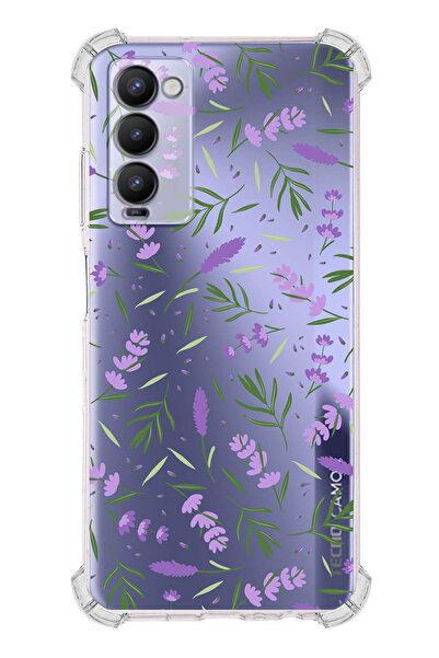 PrintiFy PrinriFy Tecno Camon 18 Uyumlu Water Color 3 Baskılı Şeffaf Köşe Kor...