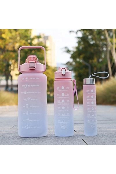 TAMU Motivational Set of 3 Water Bottle Water Bottle Water Bottle 2lt+900ml+600ml Tritan Gym Water Bottle Water Bottle
