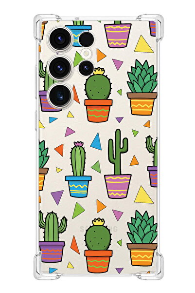PrintiFy PrinriFy Samsung Galaxy S23 Ultra Uyumlu Water Color 4 Baskılı Şeffa...